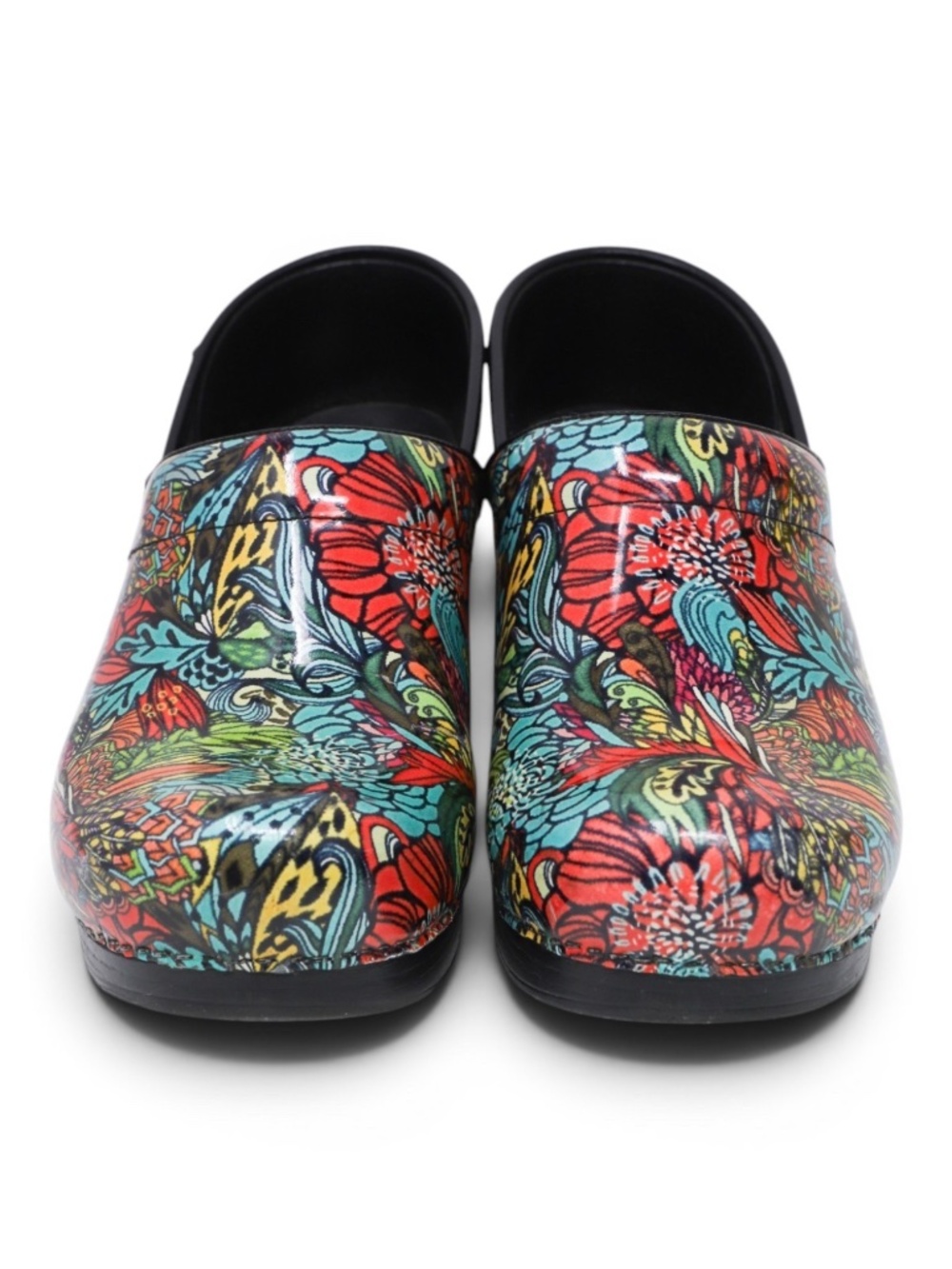 WOMANS DANSKO ALIGN INDYA DECO FLORAL SZ 39 USA 8.5- 9 CLOGS PROFESSIONAL NURSE